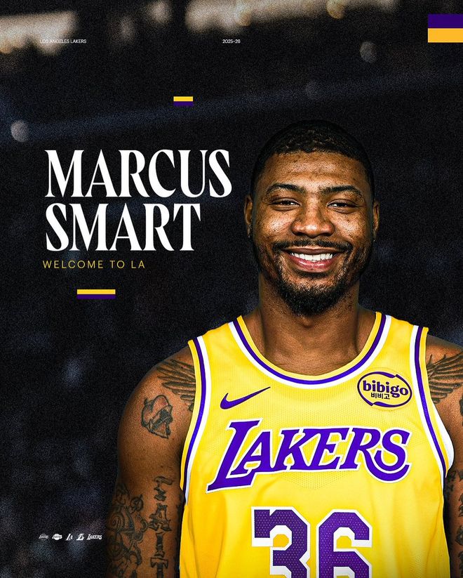 湖人官宣簽約斯馬特！新賽季身披36號球衣 佩林卡稱其全能型球員